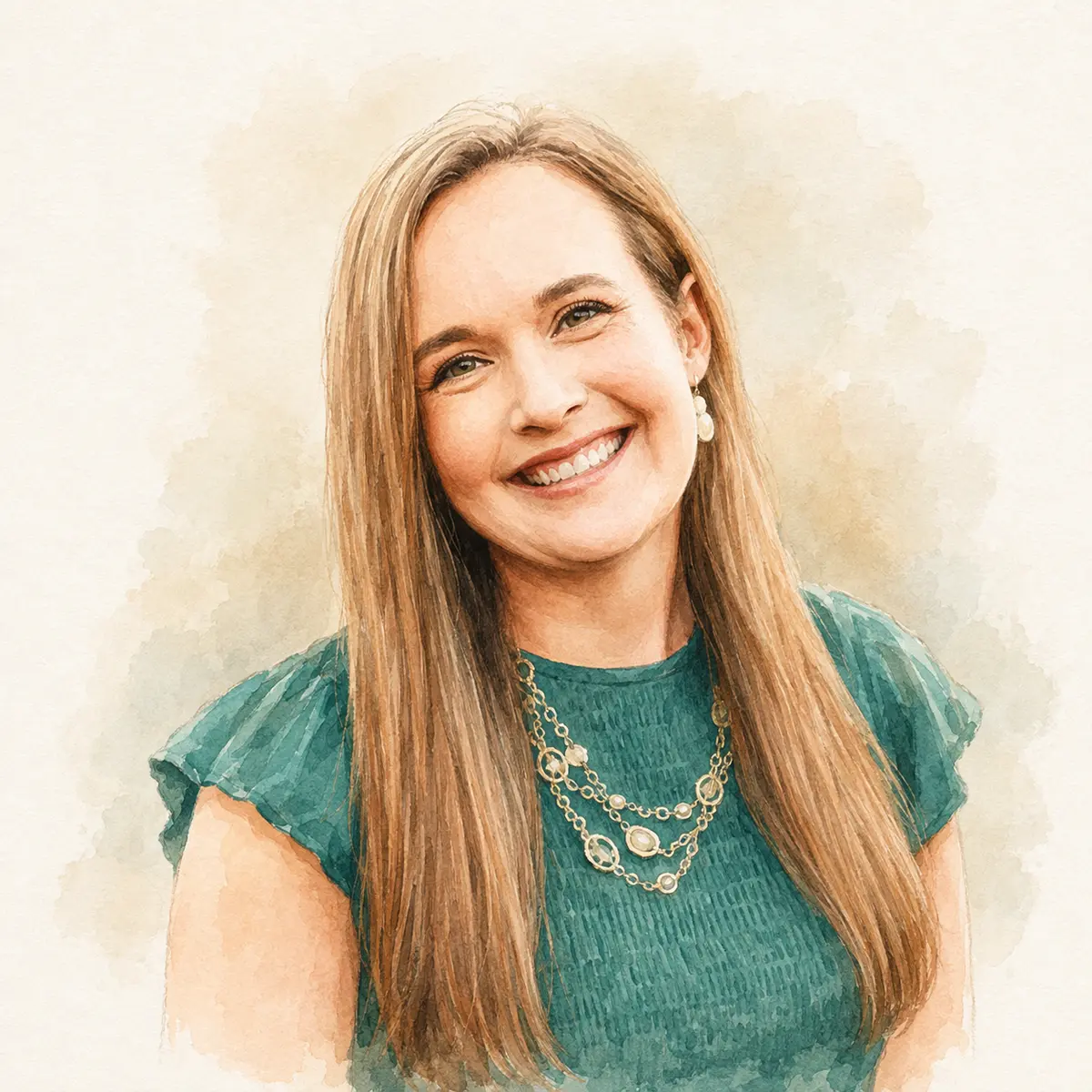 Watercolor portrait of Danielle Milliken