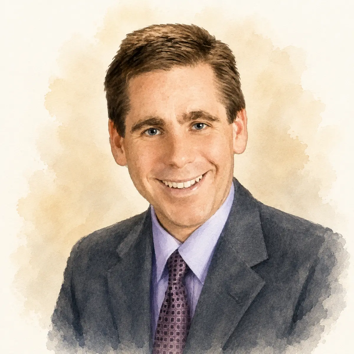 Watercolor portrait of Hugh Macken
