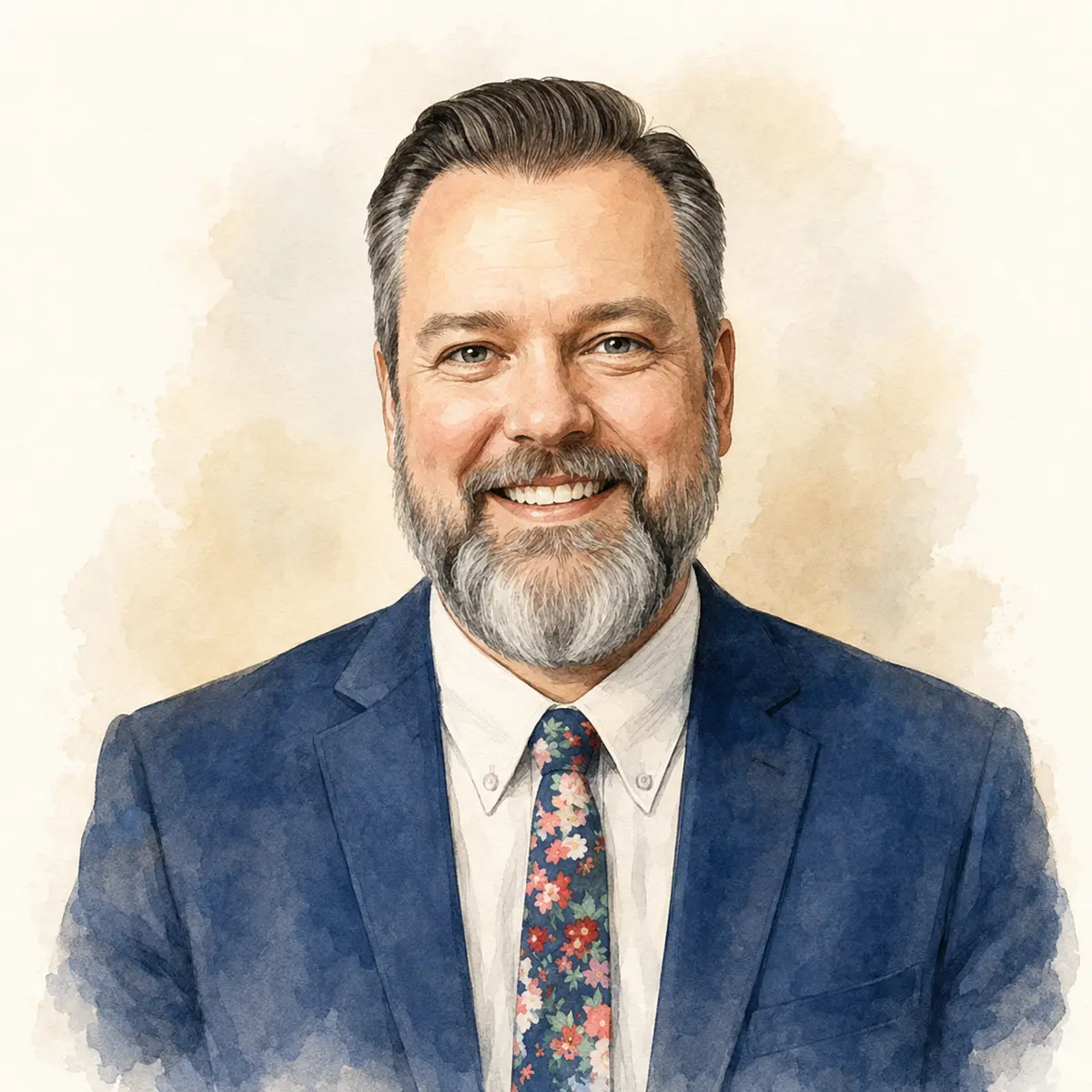 Watercolor portrait of Josh Canning